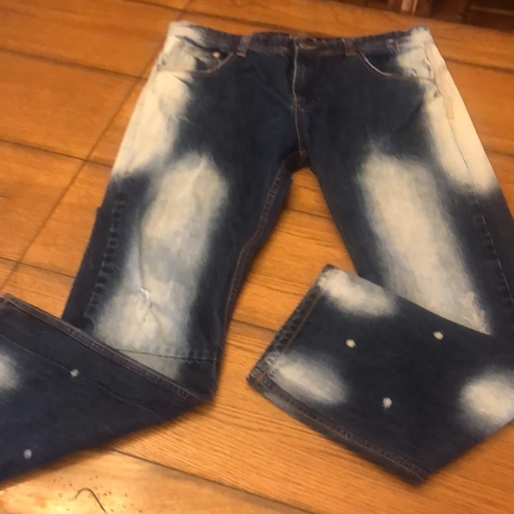 Mens Encrypted Jeans 38 x 31 Denim Distress Bleached - Picture 15 of 15
